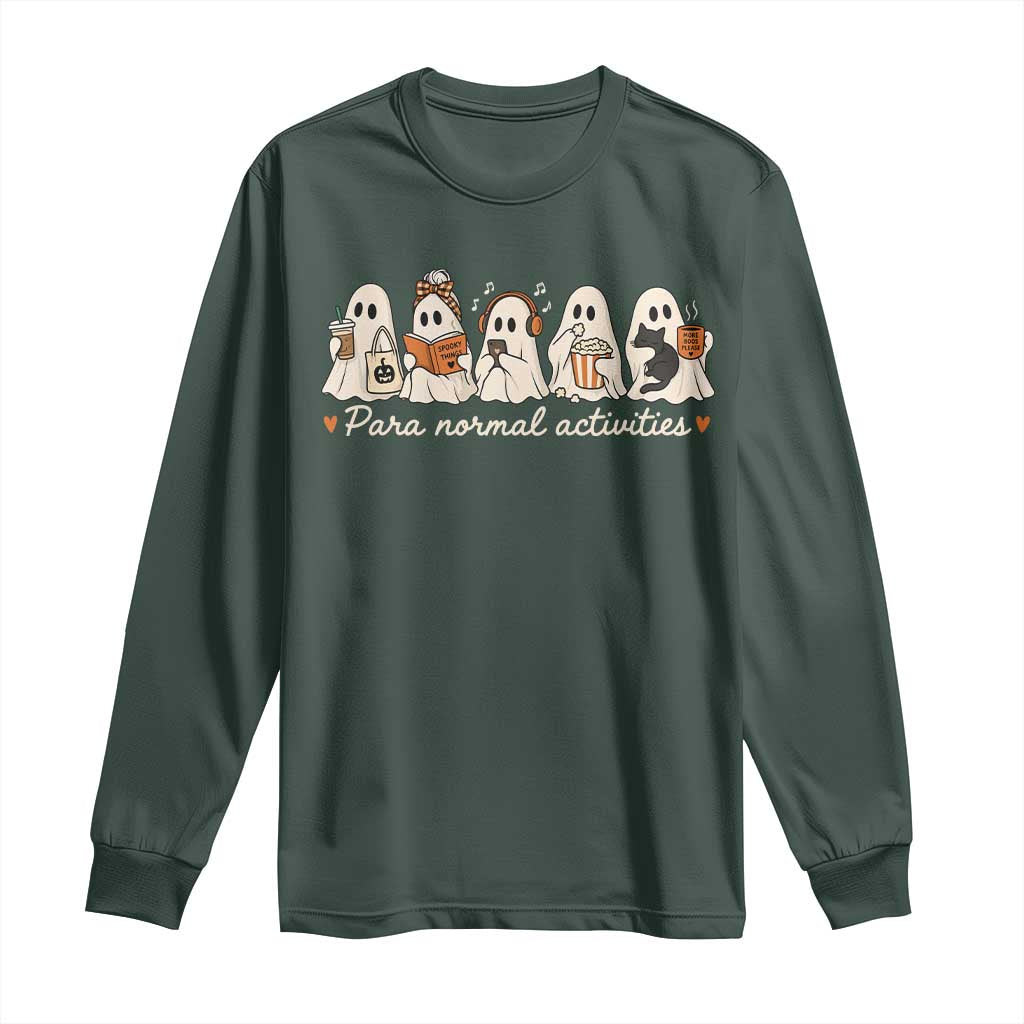 Para Normal Activities Cute Ghost Fall Season Halloween Long Sleeve Shirt