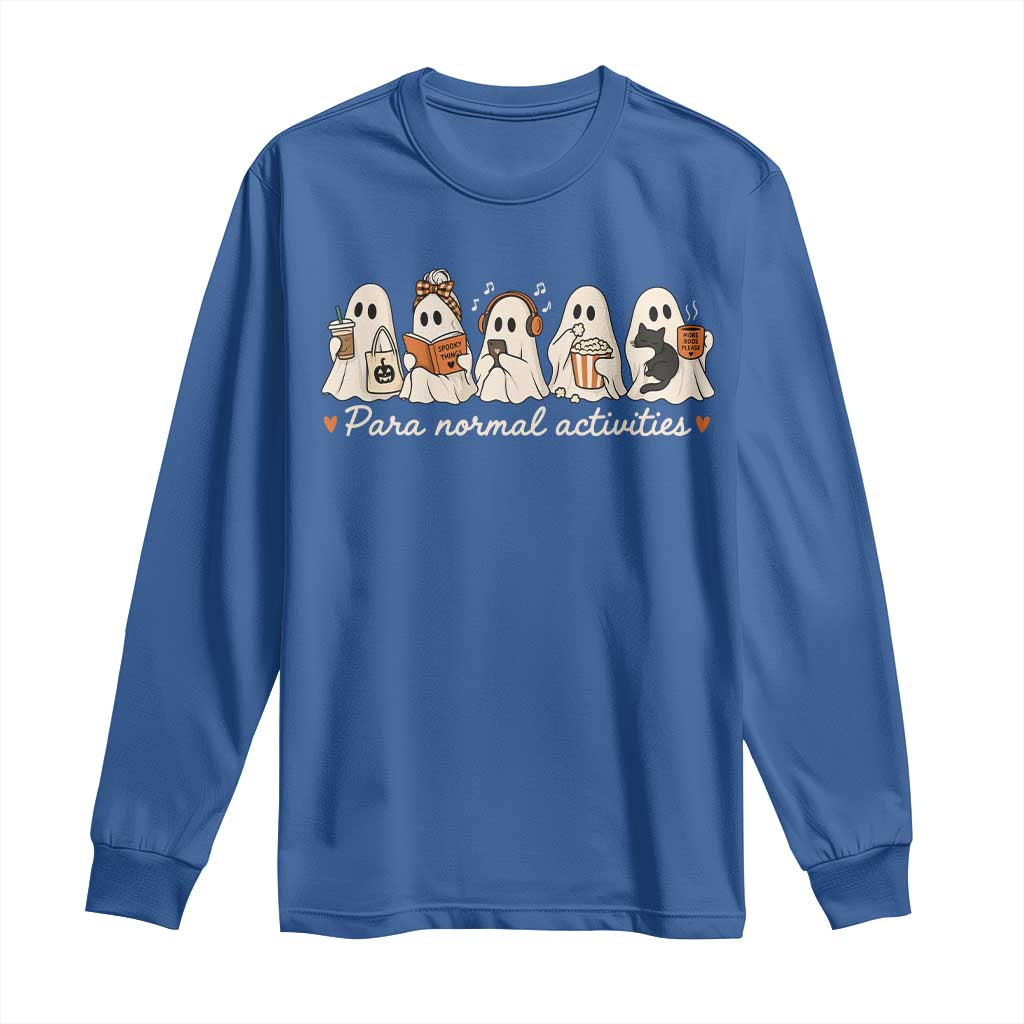 Para Normal Activities Cute Ghost Fall Season Halloween Long Sleeve Shirt