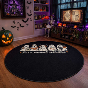 Para Normal Activities Cute Ghost Fall Season Halloween Round Rug