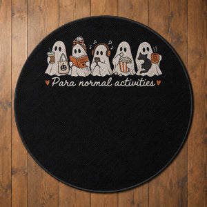 Para Normal Activities Cute Ghost Fall Season Halloween Round Rug