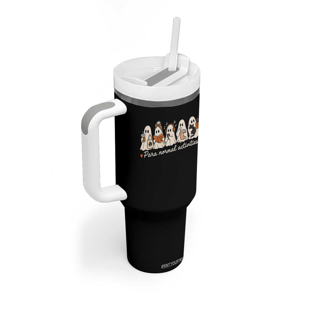 Para Normal Activities Cute Ghost Fall Season Halloween Tumbler With Handle