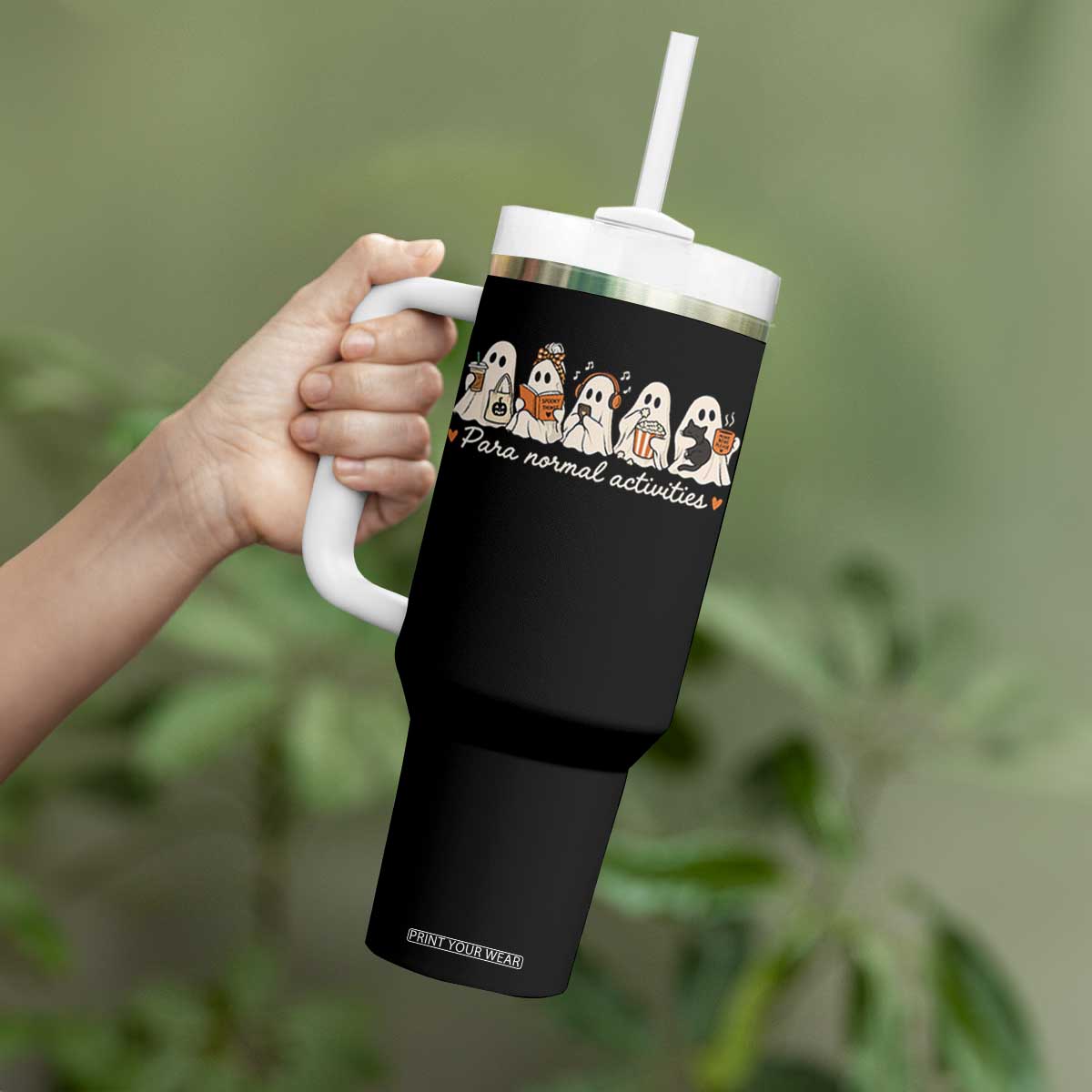 Para Normal Activities Cute Ghost Fall Season Halloween Tumbler With Handle