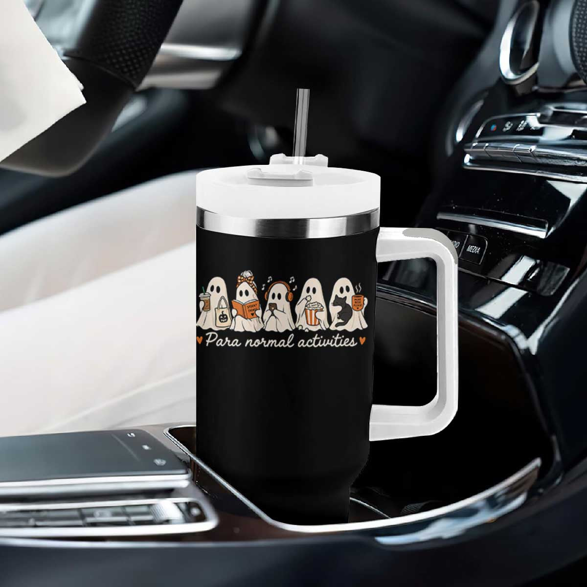 Para Normal Activities Cute Ghost Fall Season Halloween Tumbler With Handle