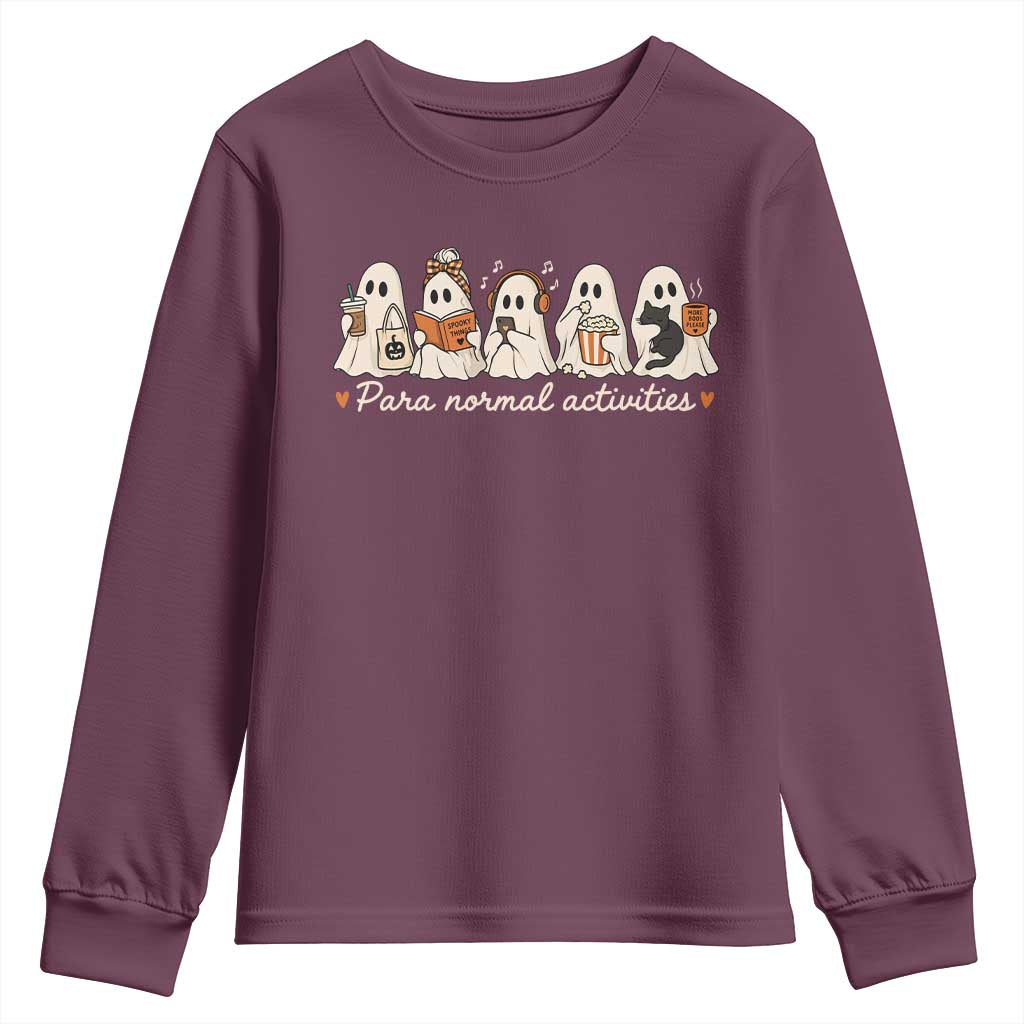 Para Normal Activities Cute Ghost Fall Season Halloween Youth Sweatshirt