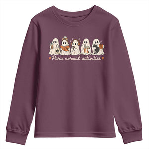 Para Normal Activities Cute Ghost Fall Season Halloween Youth Sweatshirt