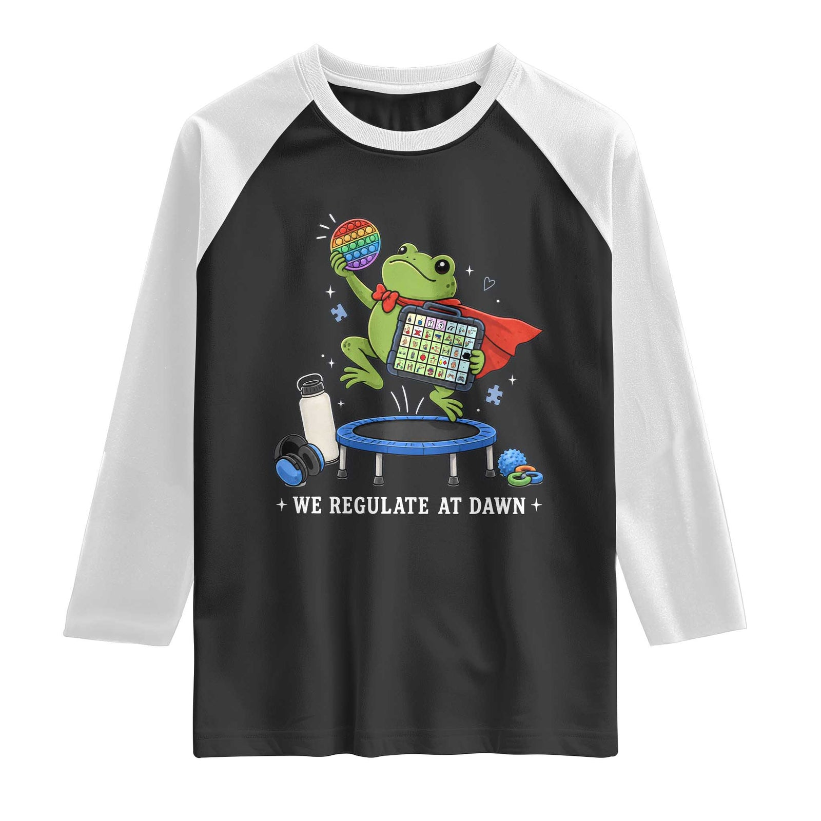 Inclusion Frog OT SPED Teacher Raglan Shirt We Regulate At Dawn