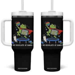 Inclusion Frog OT SPED Teacher Tumbler With Handle We Regulate At Dawn