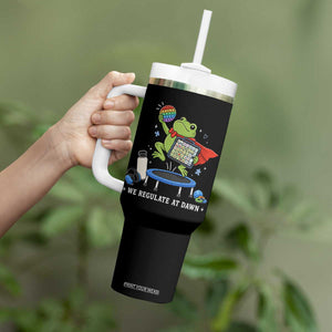 Inclusion Frog OT SPED Teacher Tumbler With Handle We Regulate At Dawn