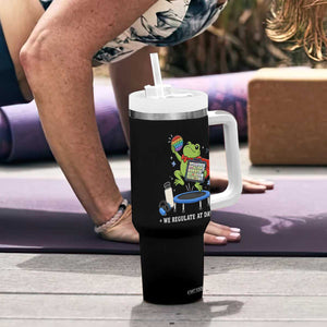 Inclusion Frog OT SPED Teacher Tumbler With Handle We Regulate At Dawn