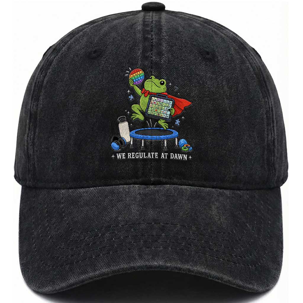 Inclusion Frog OT SPED Teacher Washed Cotton Baseball Cap We Regulate At Dawn