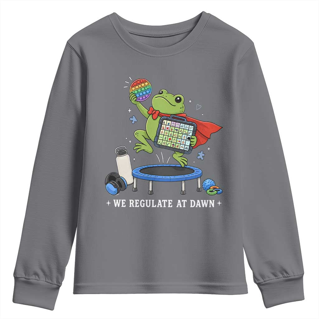 Inclusion Frog OT SPED Teacher Youth Sweatshirt We Regulate At Dawn