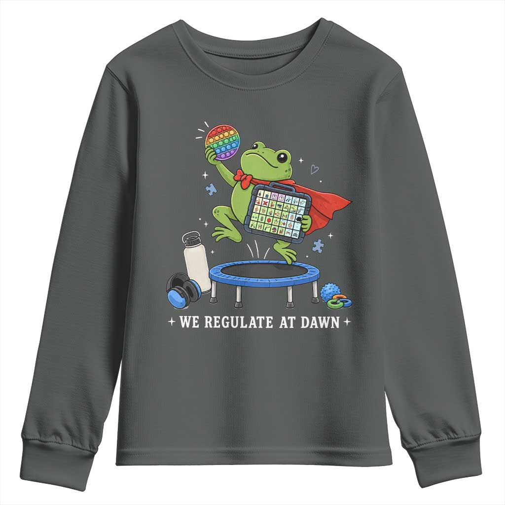Inclusion Frog OT SPED Teacher Youth Sweatshirt We Regulate At Dawn