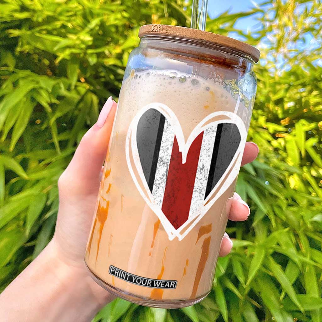 State of Ohio Pride Glass Can Funny Game Day Athletic Sports Striped Distressed Heart Graphic