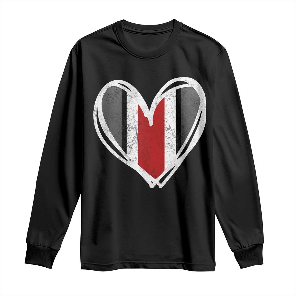State of Ohio Pride Long Sleeve Shirt Funny Game Day Athletic Sports Striped Distressed Heart Graphic