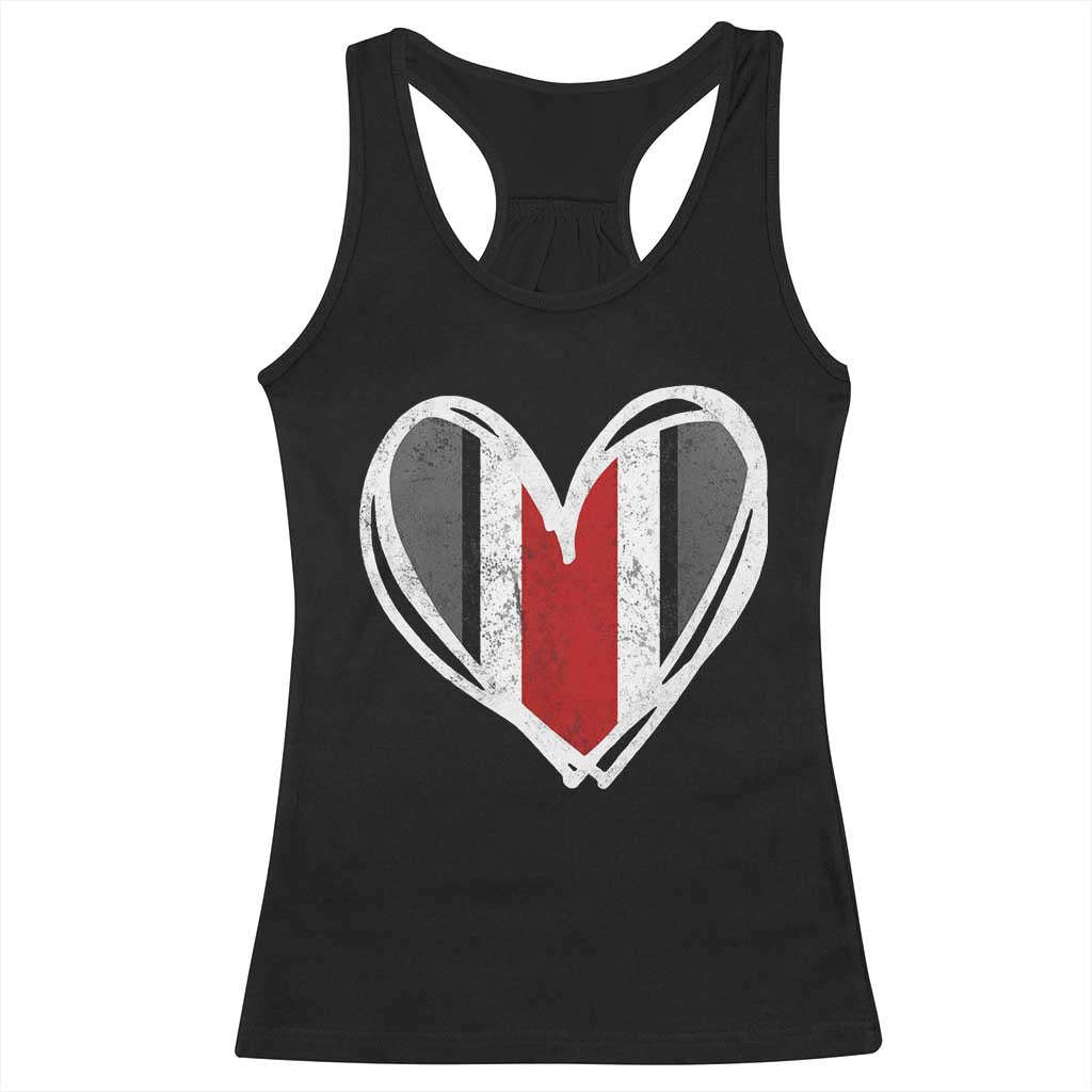 State of Ohio Pride Racerback Tank Top Funny Game Day Athletic Sports Striped Distressed Heart Graphic