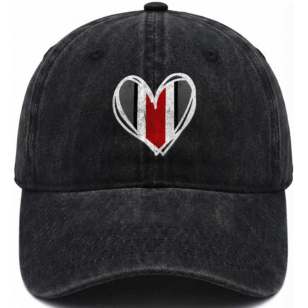 State of Ohio Pride Washed Cotton Baseball Cap Funny Game Day Athletic Sports Striped Distressed Heart Graphic