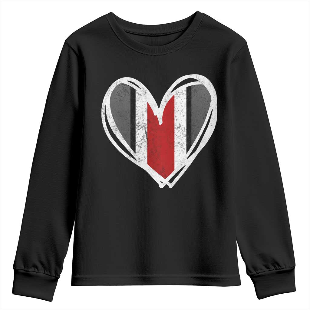 State of Ohio Pride Youth Sweatshirt Funny Game Day Athletic Sports Striped Distressed Heart Graphic