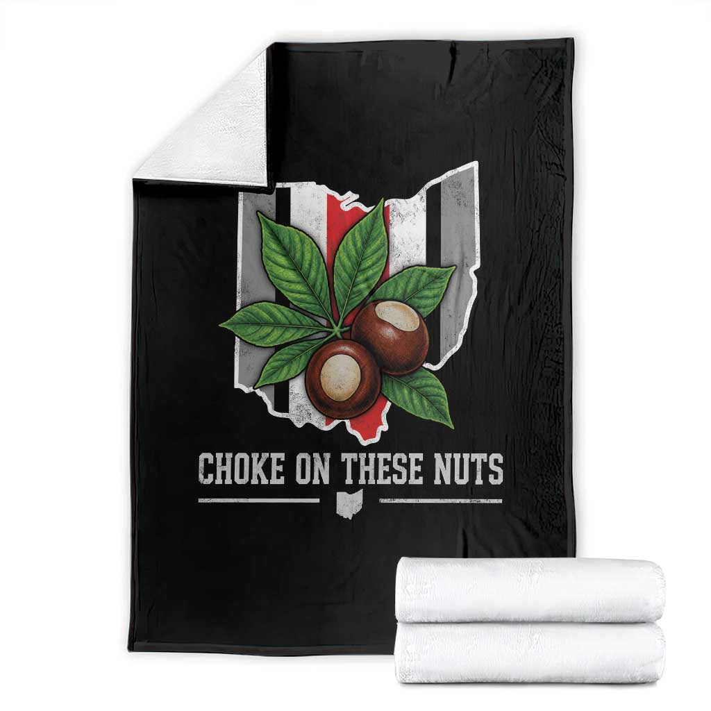 Choke On These Nuts Funny Game Day Sarcastic Sports Fan Throw Blanket