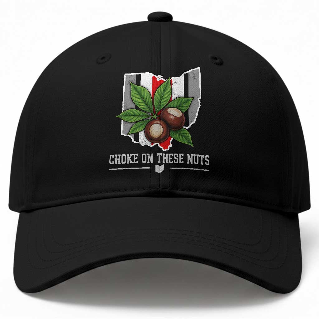 Choke On These Nuts Funny Game Day Sarcastic Sports Fan Baseball Cap
