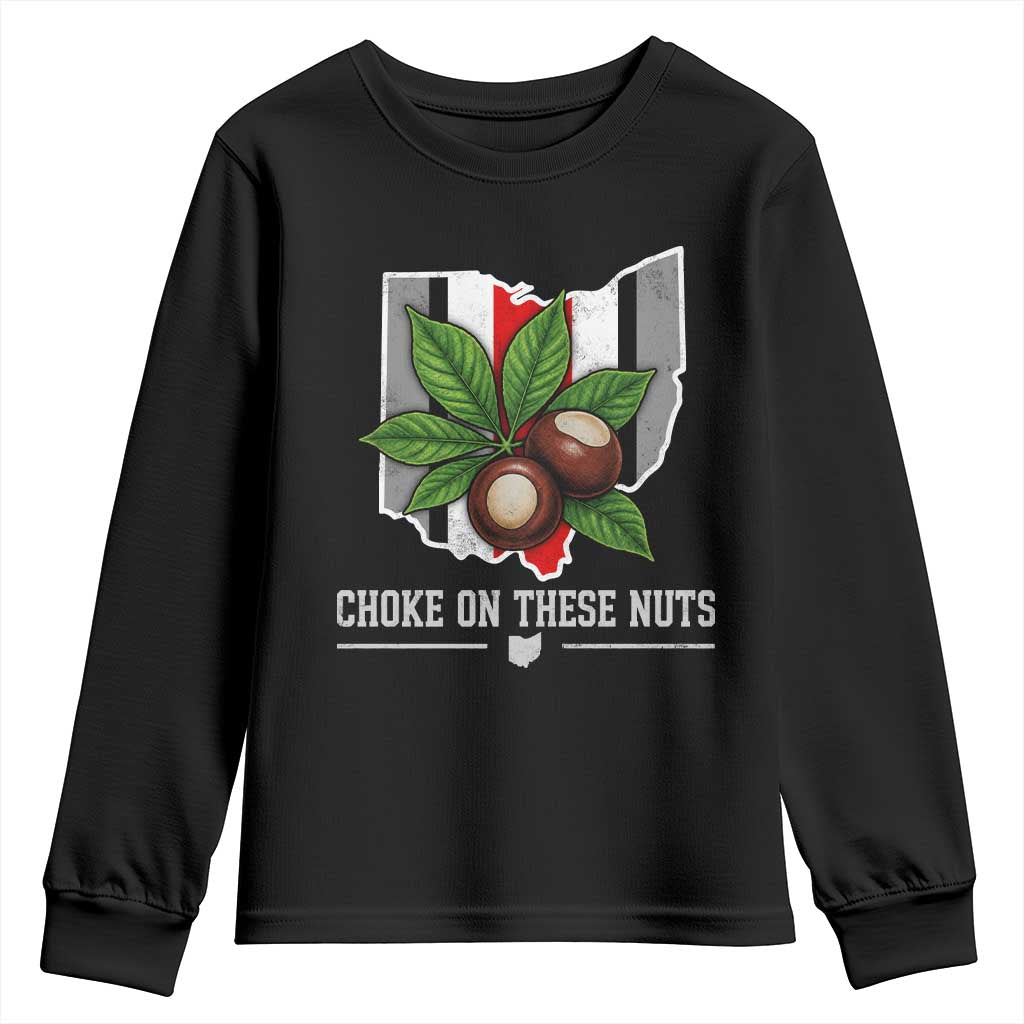 Choke On These Nuts Funny Game Day Sarcastic Sports Fan Youth Sweatshirt