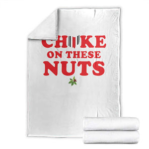 Choke On These Nuts Funny Sarcastic Sports Fan Throw Blanket Saturday Rivalry Gift