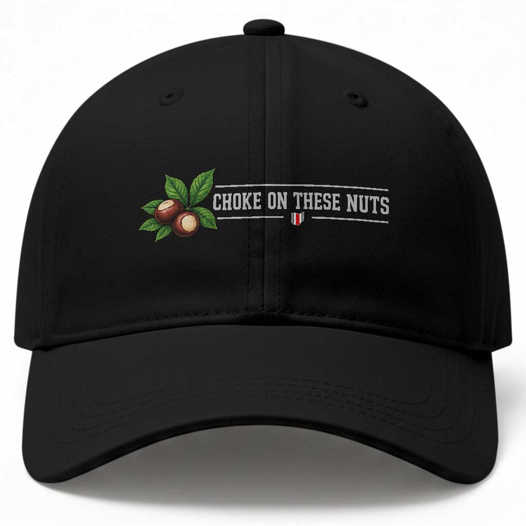 Choke On These Nuts Funny Game Day Sports Fan Baseball Cap Saturday Rivalry Gift