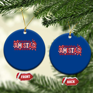 Amistad Coquette Ceramic Ornament Red Peacock School House Spirit Graphic