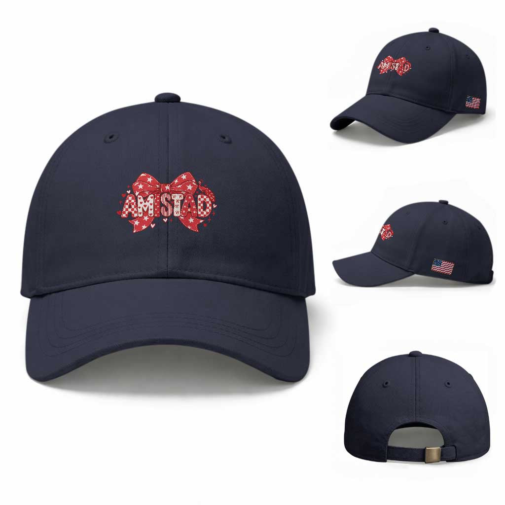 Amistad Coquette Baseball Cap I Love Amistad Preppy Bow Teacher Student