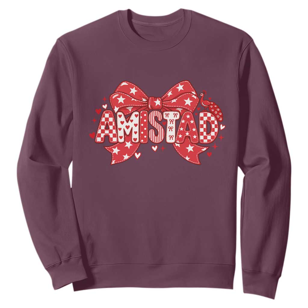 Amistad Coquette Sweatshirt I Love Amistad Preppy Bow Teacher Student