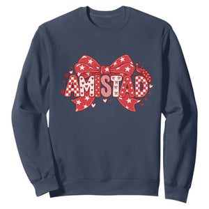 Amistad Coquette Sweatshirt I Love Amistad Preppy Bow Teacher Student