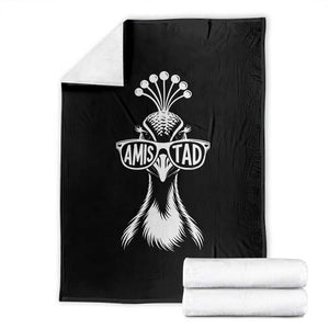 Cool Peacock Wearing Sunglasses Amistad Throw Blanket School Spirit Teachers Students
