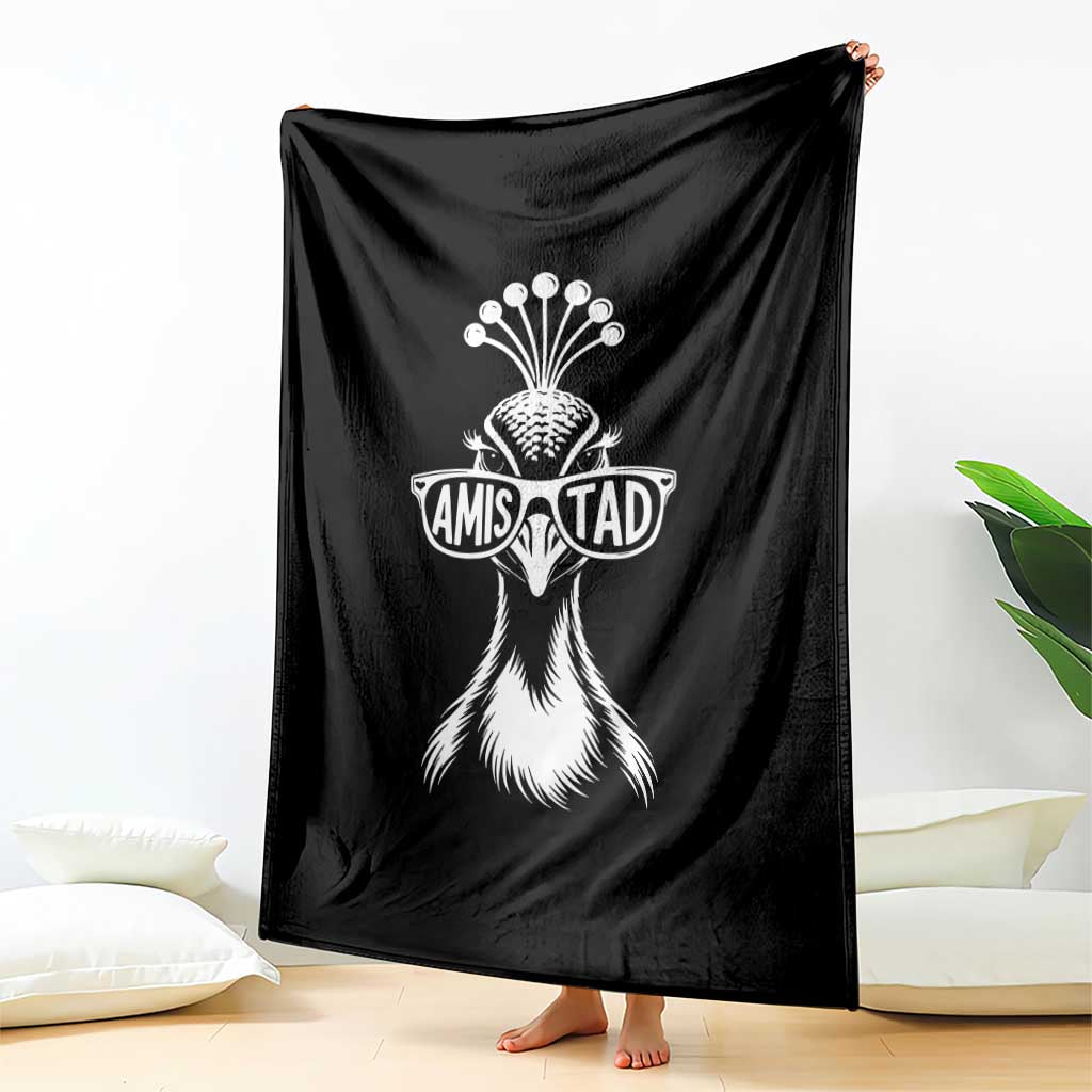 Cool Peacock Wearing Sunglasses Amistad Throw Blanket School Spirit Teachers Students