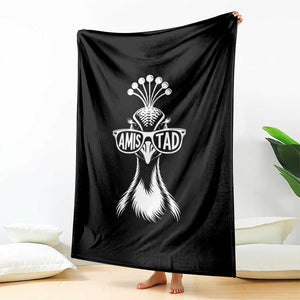 Cool Peacock Wearing Sunglasses Amistad Throw Blanket School Spirit Teachers Students