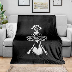 Cool Peacock Wearing Sunglasses Amistad Throw Blanket School Spirit Teachers Students