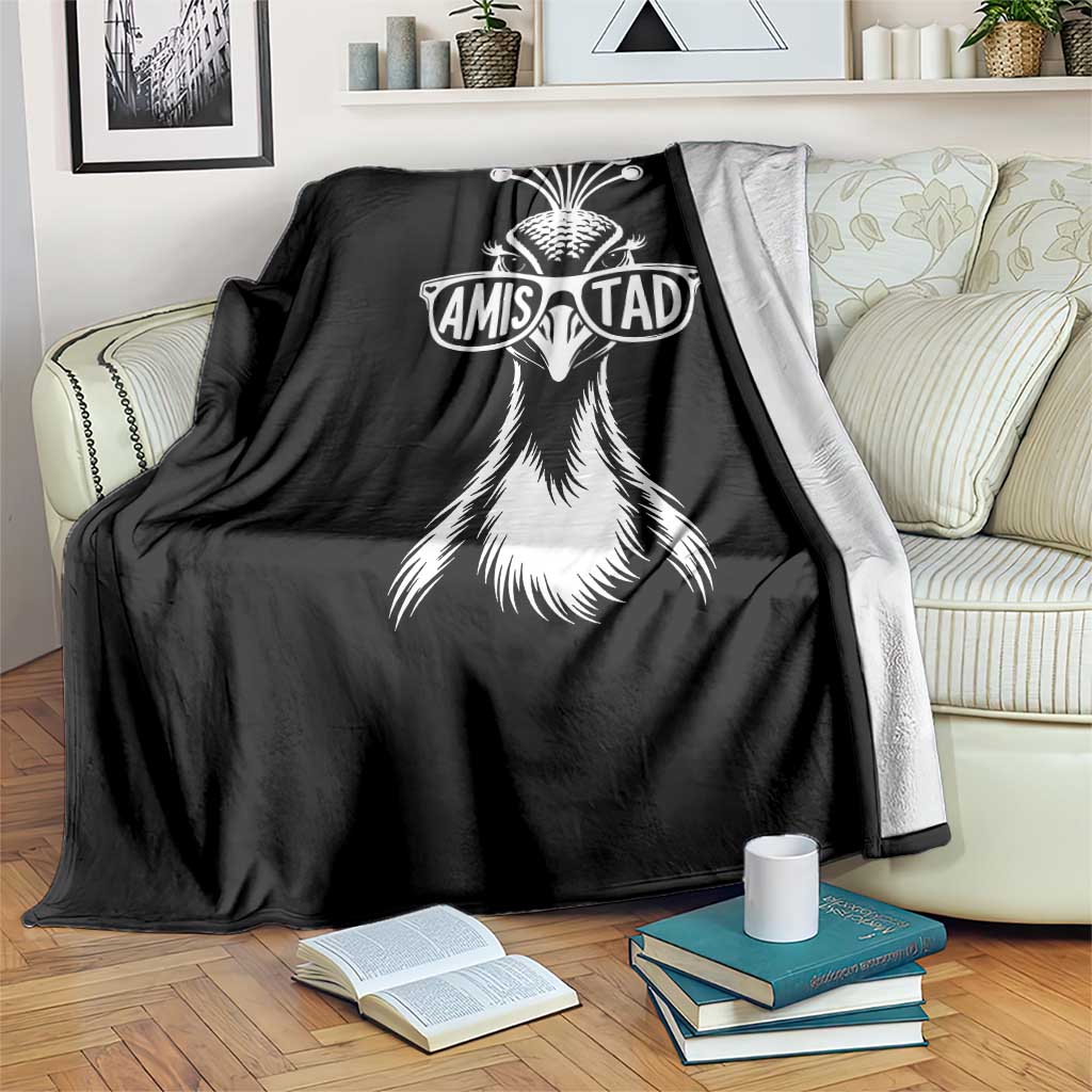 Cool Peacock Wearing Sunglasses Amistad Throw Blanket School Spirit Teachers Students