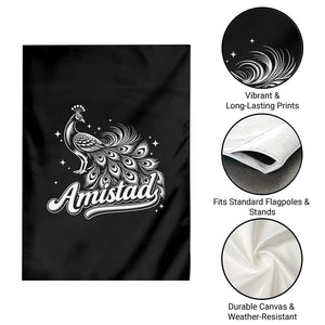 Amistad School House Spirit Garden Flag Elegant Peacock Graphic