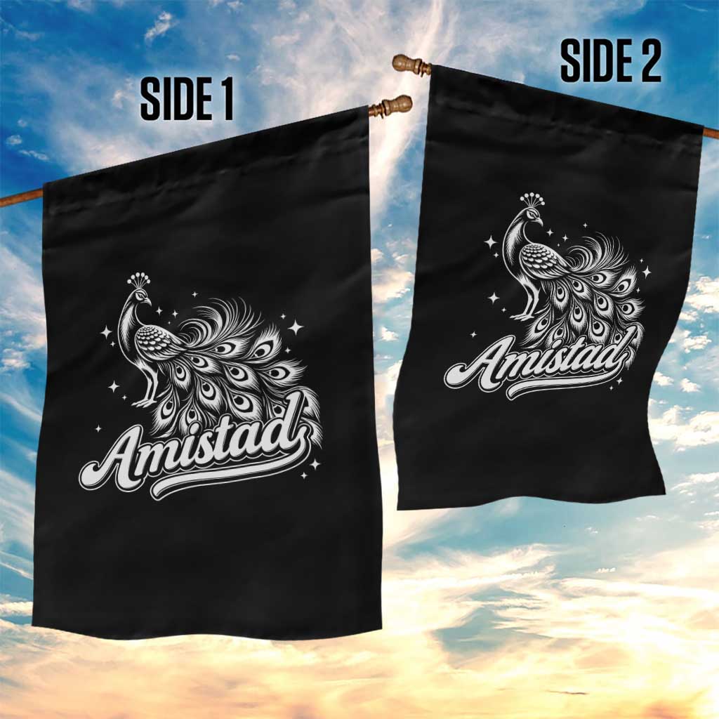 Amistad School House Spirit Garden Flag Elegant Peacock Graphic