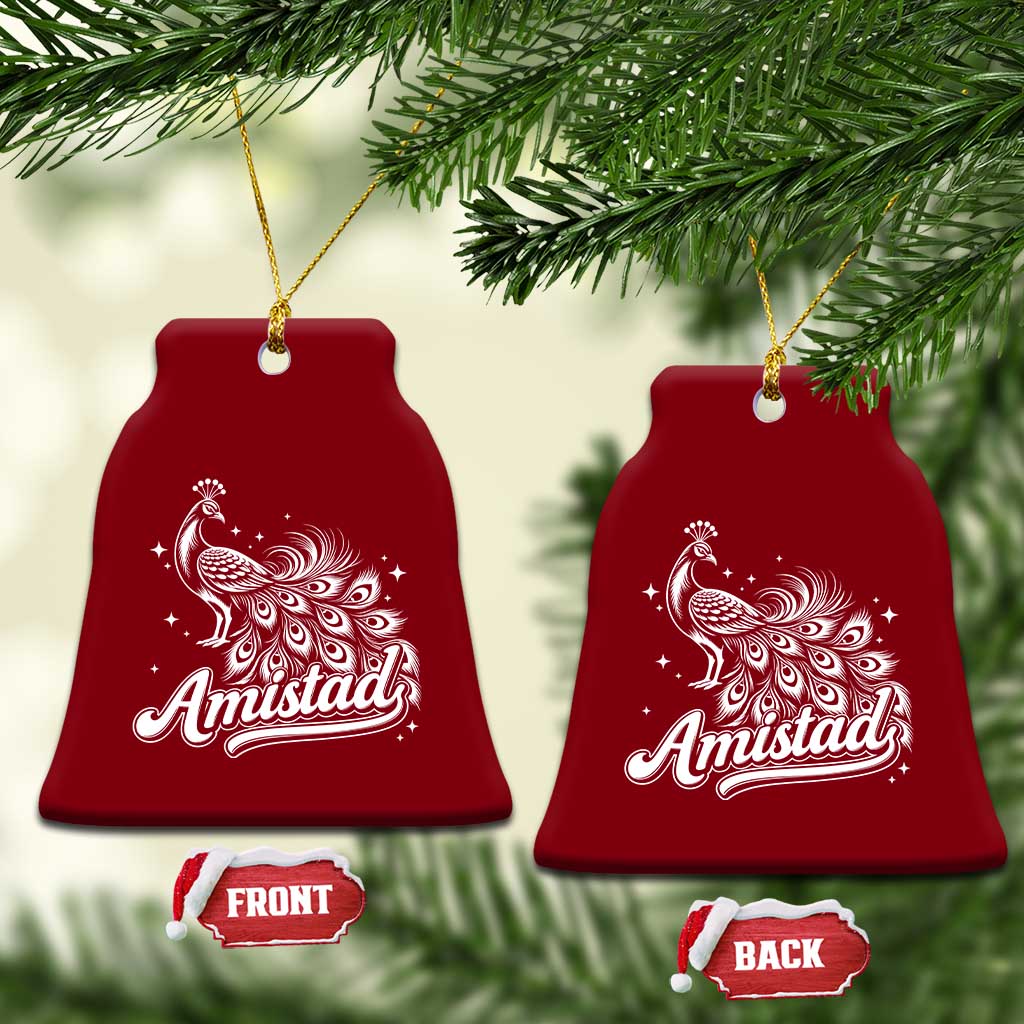 Amistad School House Spirit Ceramic Ornament Elegant Peacock Graphic