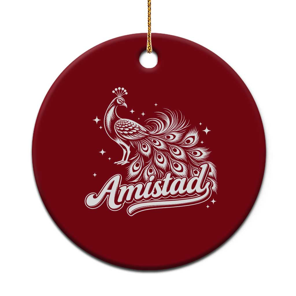 Amistad School House Spirit Ceramic Ornament Elegant Peacock Graphic