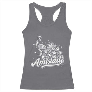 Amistad School House Spirit Racerback Tank Top Elegant Peacock Graphic