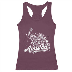 Amistad School House Spirit Racerback Tank Top Elegant Peacock Graphic