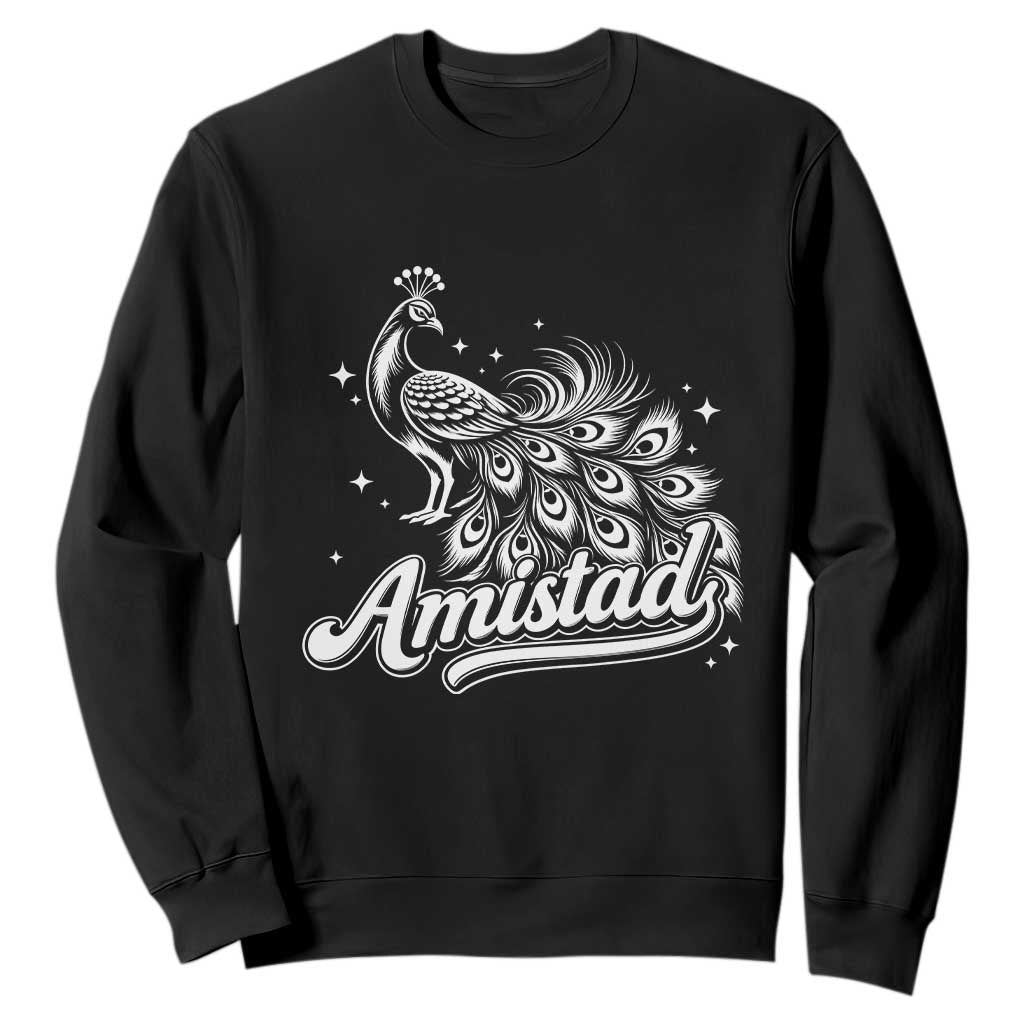 Amistad School House Spirit Sweatshirt Elegant Peacock Graphic