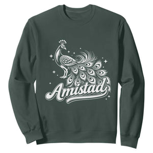 Amistad School House Spirit Sweatshirt Elegant Peacock Graphic