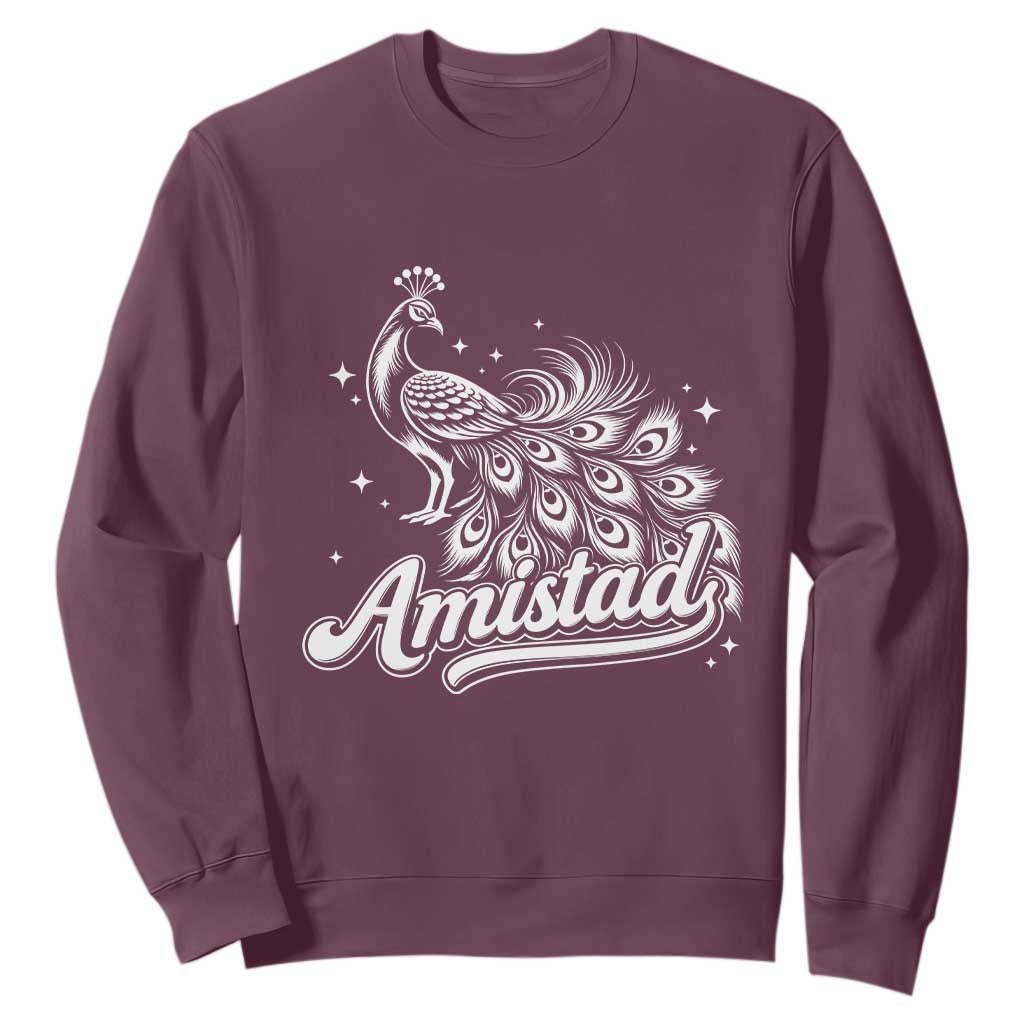 Amistad School House Spirit Sweatshirt Elegant Peacock Graphic