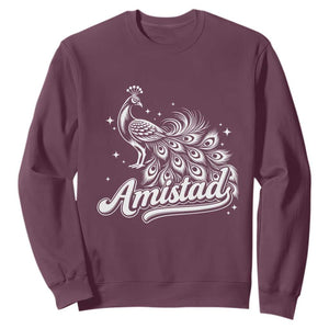 Amistad School House Spirit Sweatshirt Elegant Peacock Graphic