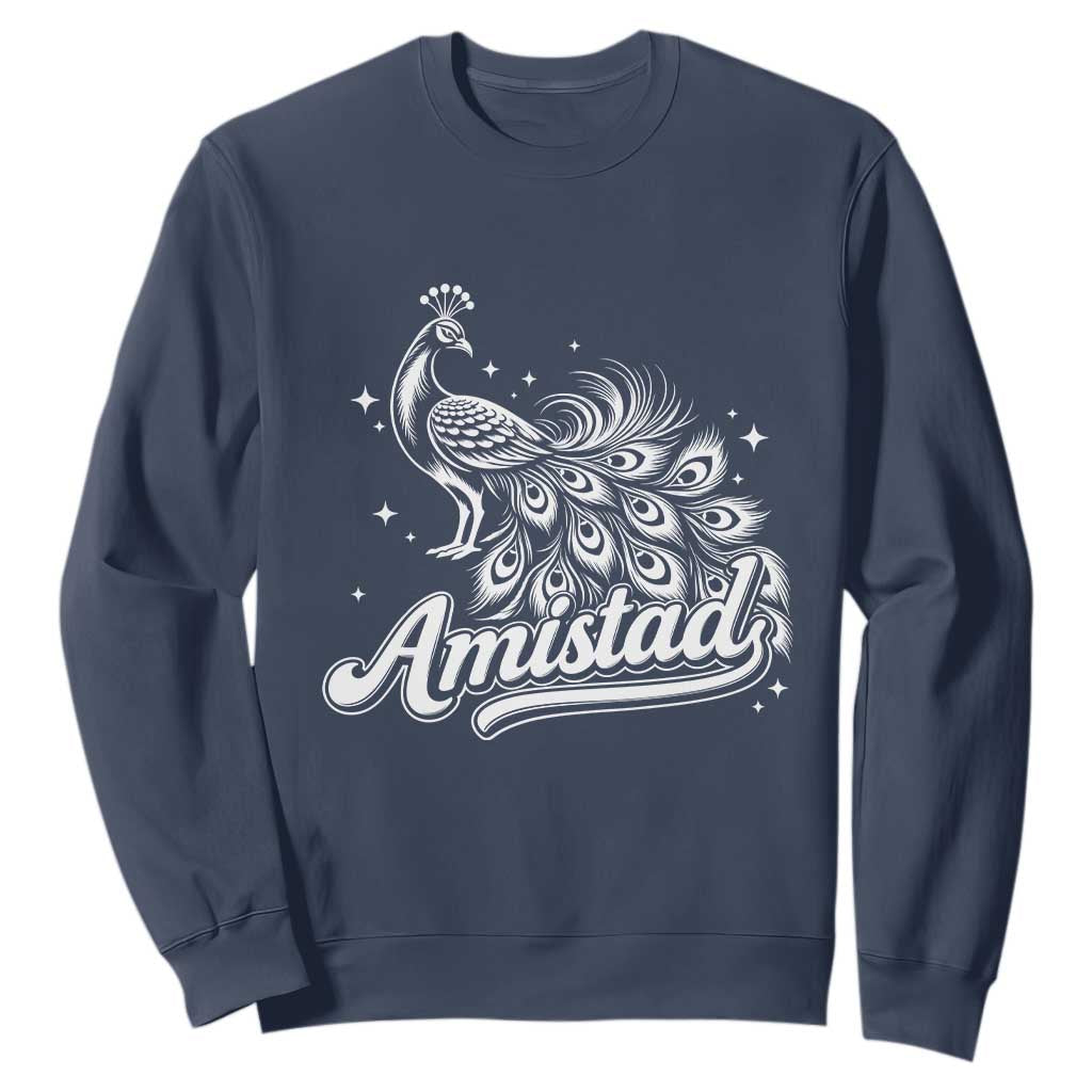 Amistad School House Spirit Sweatshirt Elegant Peacock Graphic