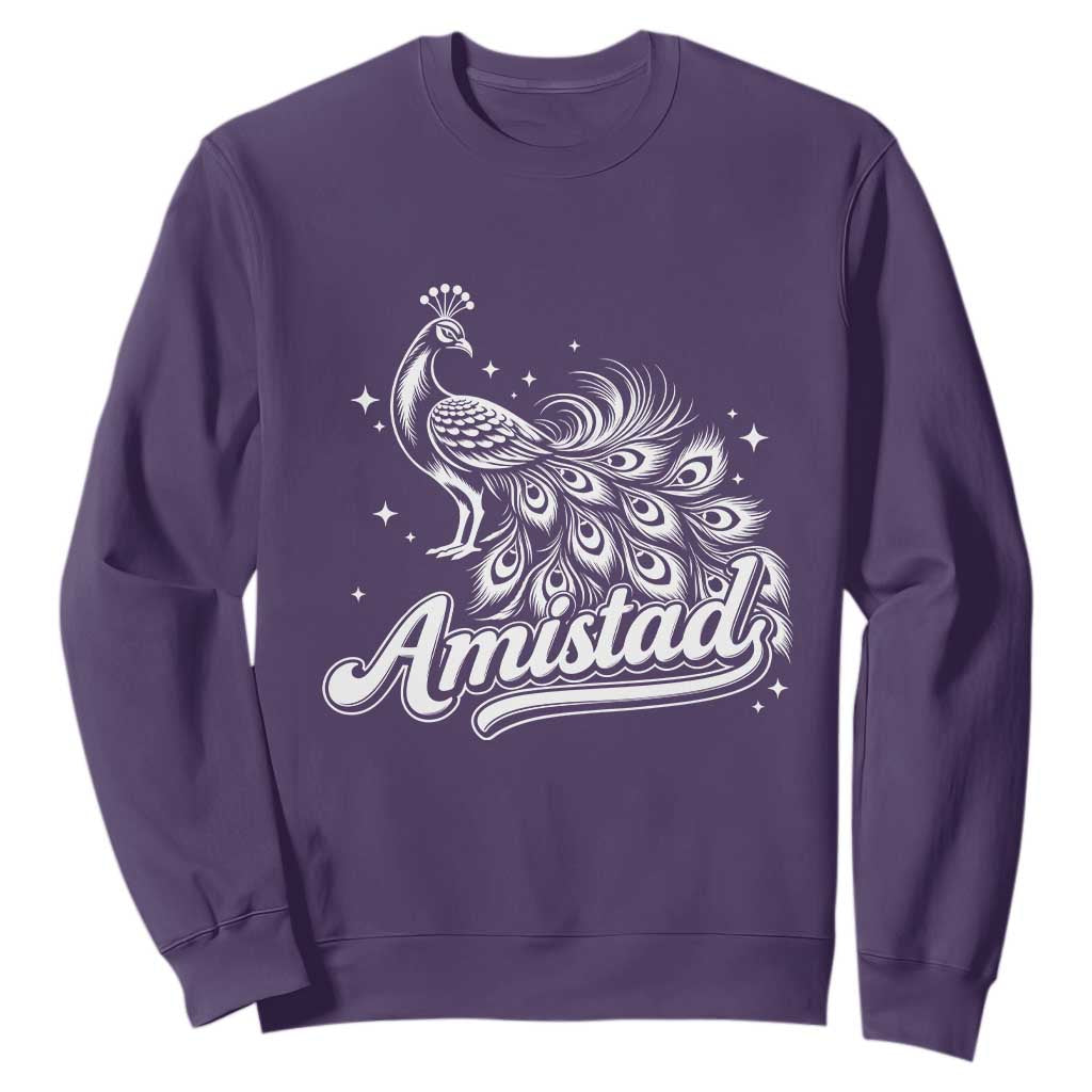 Amistad School House Spirit Sweatshirt Elegant Peacock Graphic