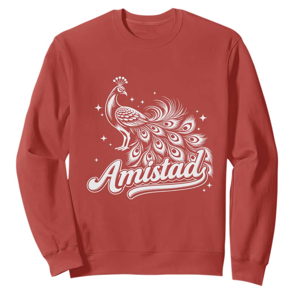 Amistad School House Spirit Sweatshirt Elegant Peacock Graphic