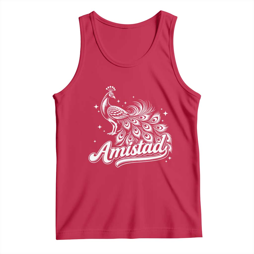 Amistad School House Spirit Tank Top Elegant Peacock Graphic