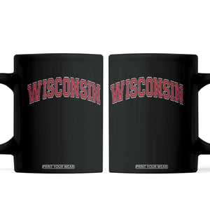 Wisconsin WI Vintage Athletic Sports Red Design Coffee Mug